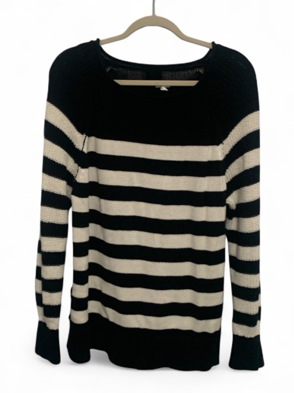 Aerie Black & White Striped Knit Oversized Sweater